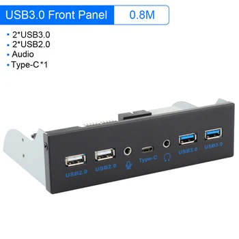 USB 2.0 USB 3.0 3.5 mm Audio de pe Panoul Frontal USB3.0 Hub Splitter Interne Combo Rack Adaptor pentru Desktop 3.5 Inch Floppy Bay