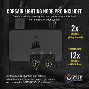 Corsair LL Serie, LL120 RGB, 120mm cu LED-uri RGB Ventilator, Triple Pack, cu Iluminare Nod PRO - Alb, Iluminat Nod PRO Inclus, LL120 RG