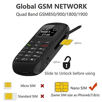 Mini Telefon Mobil L8STAR BM70 0.66 inch Single SIM Telefonul Bluetooth Căști Dialer Deblocat Super-Subțire GSM Telefon Mic