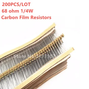 200PCS/LOT 68 Ohm 1/4W Film de Carbon Rezistențe de Eroare de 5% 68R Ohm Inel de Culoare Rezistenta