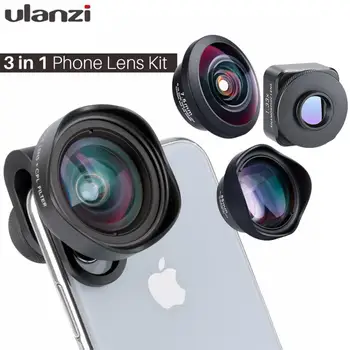 Ulanzi Telefon Mobil Obiectiv 17mm cu unghi Larg de lentile cu filtru CPL 1.33 X Anamorfic Teleobiectiv 75mm Obiectiv Macro pentru iPhone 12 Pro Max