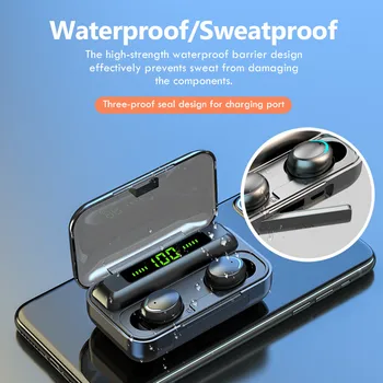 F9-5C Wireless Bluetooth 5.0 Căști Cu Microfon Mic de Sport rezistent la apa Cască de Încărcare Cutie pentru iphone Samsung Căști