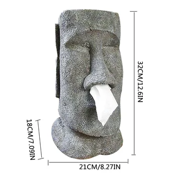 MOAI din Insula Paștelui Statuie de Piatră De O Față Umană MOAI Cutie de Tesut Cutie de Tesut Muci Model Tesut Sertar Tub