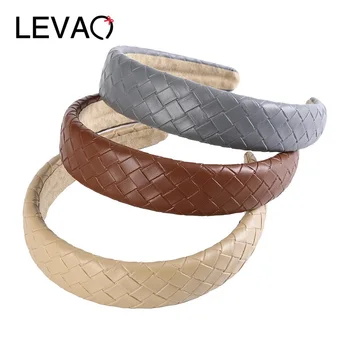 LEVAO Largă Susținere Femei Țese Culoare Solidă Benzi Simplu Bentițe de Păr Cerc Mare Cap de Dimensiuni Rama Banda de Păr Accesorii