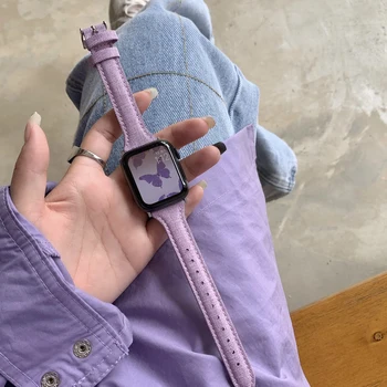 Femei Curea pentru apple watch band 44mm 42mm Pentru Apple watch 40mm curea de piele de Înaltă calitate buclă Iwatch serie 3 4 5 6 se