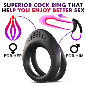 Silicon Sexy Inel Dublu Masculin Penisului Inel Vibrator Sex Toy Întârziere Inel Intarziere Ejaculare De Sex Masculin Castitate Aparate De Sex Homosexual