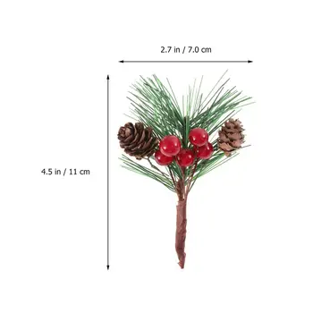 10buc Mini Simulare Pin Crăciun Ponturi Tulpini Artificiale Creative Ace de Pin Boabe Plante pentru Xmas Party Decor Acasă