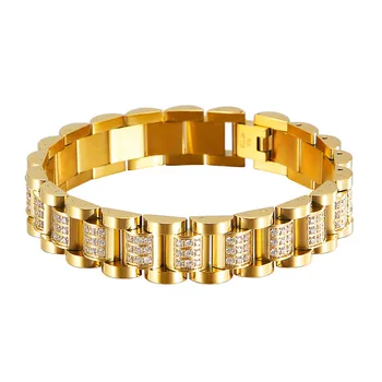 Chao Brand Placat cu Aur din Oțel Inoxidabil Brățară Bărbați din Oțel Titan Bijuterii Diamant Locale Aur Tiran, Dominator Bărbați Bijuterii