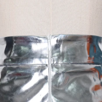 TWOTWINSTYLE Argint Casual Scurta Pentru Femei Talie Mare Libertate Ruched Minimalist pantaloni Scurți de sex Feminin 2021 Vara de Îmbrăcăminte de Moda Elegant