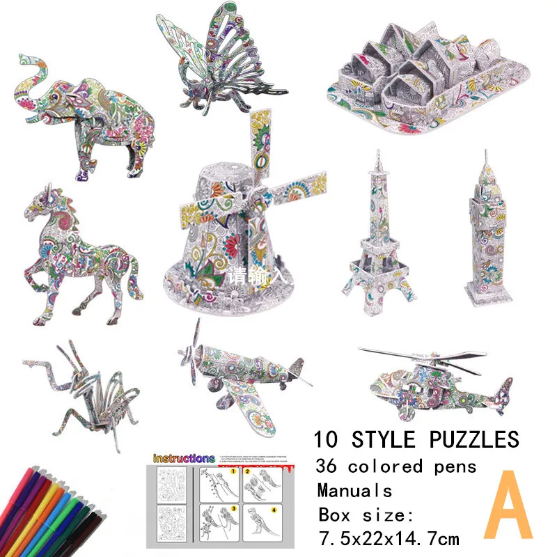 precocious Higgins Pearl Colorat 3d puzzle diy de asamblare puzzle pentru adulți, copii jucărie de  învățământ dinozaur puzzle jocuri cu de colorat set model de kit cumpara -  En-gros ~ Buvette.ro