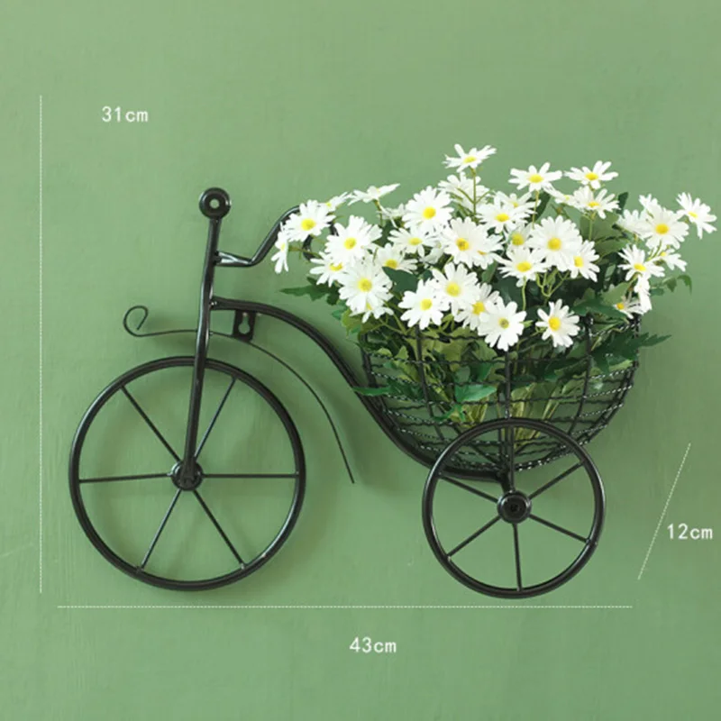 plantat din fier forjat biciclete coș de flori perete grădină de flori aranjament recipient decor acasă de artă ghivece de flori cumpara - ~ Buvette.ro