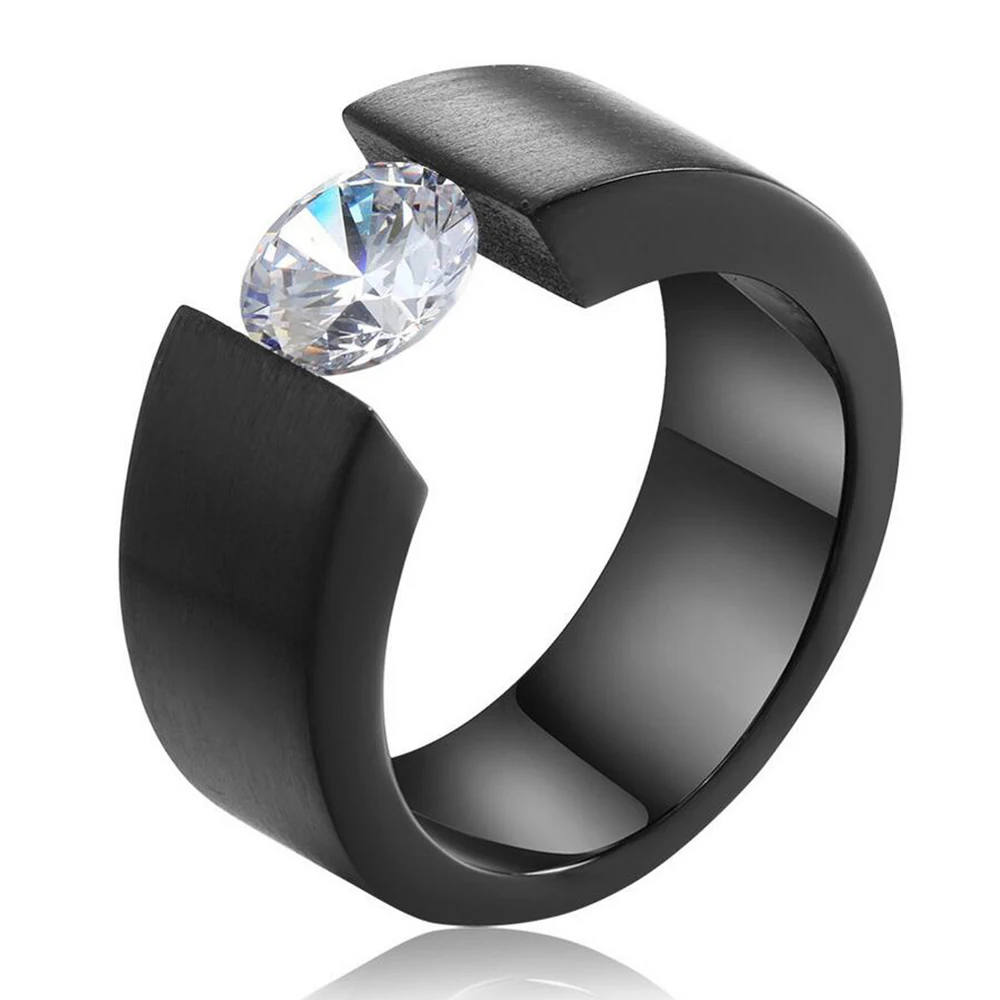 Grace distress module Noua moda inel din otel inoxidabil pentru barbati accesorii bijuterii  nunta, cadou de logodna lux 6mm rotund mare inele de zirconiu cumpara -  Bijuterii Si Accesorii ~ Buvette.ro
