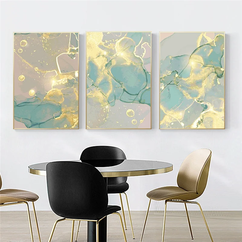 Owl relax Perennial Rezumat verde de aur panza pictura modernă stralucitoare textură de marmură  arta de perete postere și de imprimare stil scandinav decor acasă cumpara -  Decor Acasă ~ Buvette.ro