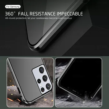 360 Fata+Spate Tempered Glass Caz Pentru Samsung Galaxy S21 Ultra S 21 Plus S20 FE A31 M31 Acoperire Magnetică Pe S 20 FE S20fe 5G 31
