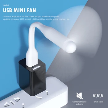 Creative USB Ventilator flexibil Flexibil Mini Ventilator pentru Putere Banca Laptop PC Încărcător AC Computer Portabil Cooler Vara Gadget
