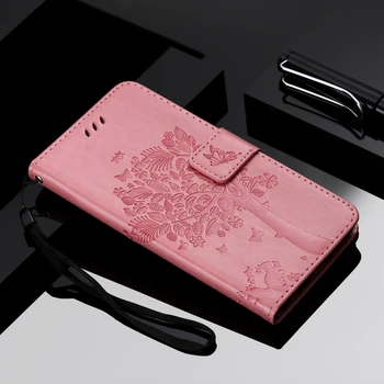 Caz Pentru Xiaomi POCO X3 NFC Redmi Note 6 7 8 8T 9 9 Pro 9A 9C A3 K20 3D Pisica Copac Portofel Flip Carte din Piele Moale TPU Capacul Telefonului