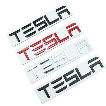 3D Metal pentru Logo-ul Tesla Model X Model 3 Model S Model Y caroserie Autocolante și Decalcomanii TESLA Scrisoare Emblema Styling Accesorii
