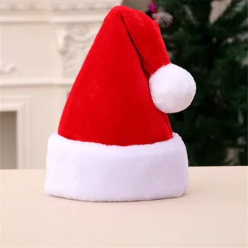 Pachet de 2 Îngroșat strat dublu de lux de pluș crăciun moș crăciun capac 86g xmas hat pentru adulți