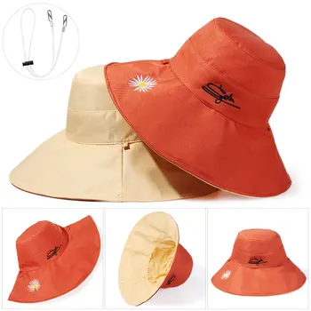 2021 Primavara-Vara brodat găleată pălărie față-verso găleată pălărie stil Harajuku în aer liber la pescuit în aer liber Pălărie de protecție Solară