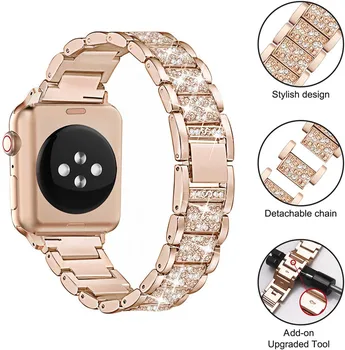 Bling Bijuterii Watchbands Pentru Apple Watch SE Curea Seria 6 Banda de 44mm 40mm Ecran Protector Caz Pentru iWatch 5 4 Applewatch Benzi