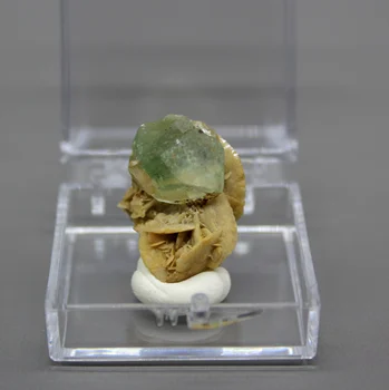 Naturale rare fluorit și siderit simbioză minerale-specimen de pietre si cristale cristale de cuarț de dimensiuni cutie 3.4 cm