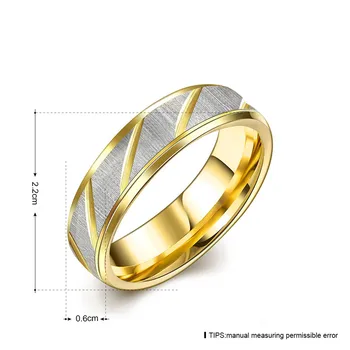 2017 Accesorii de moda Simplu verigheta de Aur pentru bărbați și femei inel din otel inoxidabil