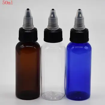 Amber/Clar/Albastru unică folosință din plastic Sticla de 50ML,Cerneală Tatuaj Sticla cu 20/410 poftă de mâncare capac,Sticla Goala de Utilizare pentru cele mai Lichide 10 buc