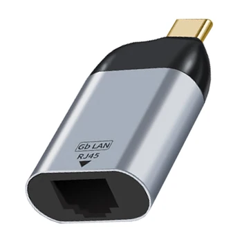 Accesorii Plug and Play Aliaj de Aluminiu Gri C USB La Ethernet Adaptor de Rețea Hub-ul Portabil 1-Gigabit Tip-c Pentru Thunderbolt 3