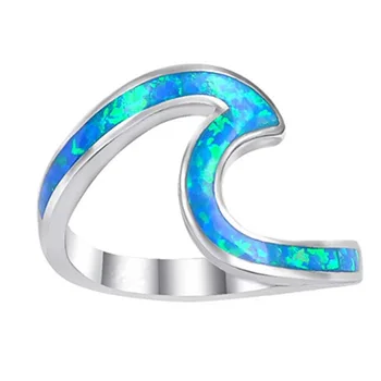 2021 Ultima Moda Doamnelor Inel Geometrice Simple Blue Opal Inel Creative Simple, Mici Bijuterii De Banchet Bijuterii Fierbinte