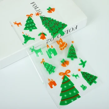 50pcs Moș Crăciun PVC Sac de Cadouri de Crăciun Copac Elan Bomboane Ambalaje pentru Cadouri Pungi Cadou de Crăciun Saci de Ambalaj Cutie de Cadou Navidad