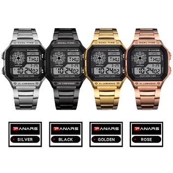 PANARS Oameni de Afaceri Ceasuri Sport Impermeabil Ceas din Oțel Inoxidabil Digitale Ceasuri de mana Ceas Relogio Masculino Erkek Kol Saati