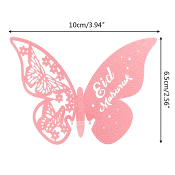 100buc 3D Fluture Nume Număr de Hârtie Loc Carduri Pahar de Vin Ceașcă de Carduri Eid Mubarak Ramadan Petrecere de Nunta de Decorare LXAF