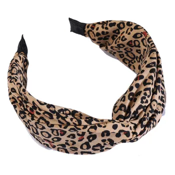 MISHE 018 fata Noua casual leopard imprimate bentita Femei din bumbac largă nod arc articole pentru acoperirea capului Hairband Frizură accesorii