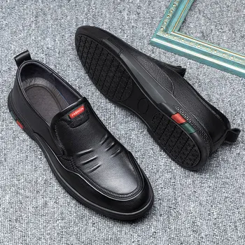 Nou Brand De Moda Bărbați Autentic De Vacă Din Piele Pantofi Casual Confortabil Om De Afaceri Plat Mocasini Pantofi Pentru Condus