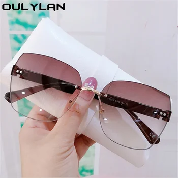 Oulylan Neregulate fără ramă de ochelari de Soare Femei Supradimensionat ochelari de soare Moda Doamnelor Fara rama de Tăiere lentile Gradient de Ochelari de Soare UV400