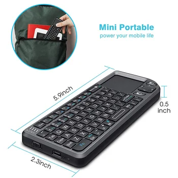 Mini 2.4 Ghz Wireless Tastatură spaniolă/rusă/engleză 3-în-1 Portabil Tastatura Cu Touchpad Mouse-ul Pentru PC, Notebook-uri Smart TV Box