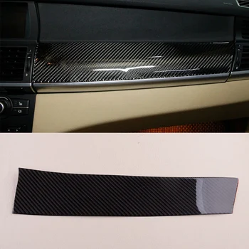 Fibra de Carbon Negru tablou de Bord Auto Capacul Panoului de Autocolant se Potrivesc pentru BMW X5 X6 E70 E71 2008 2009 2010 2011 2012 2013 Stânga de volan