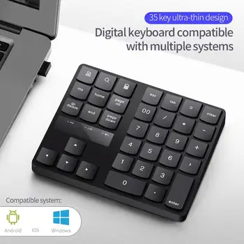 USB 2.4 g Wireless Keyboard Încărcare 35 Taste/Butoane Multimedia Mut Liniștită Tastatura Pentru Android IOS Windows Accesorii