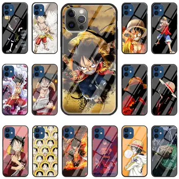 Una Bucata D Luffy Anime Telefon Caz pentru iPhone 11 Pro Shell pentru iPhone 12 Pro Max X XR XS 7 8 Plus SE 2020 Sticlă Acoperi Funda