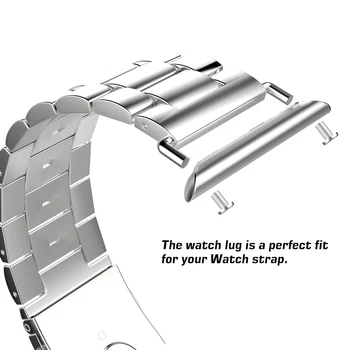 FOHUAS O pereche Conectori Cleme pentru Apple Watch Trupa de Metal Înlocuibil Adaptor de Conectare pentru iWatch 42mm 2017 serie 3 / 2 / 1