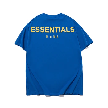 Noi Essentials T-shirt MoMa Print Albastru T-shirt pentru Bărbați Hip hop Supradimensionate Streetwear din Bumbac cu Maneci Scurte T-shirt Barbati Femei