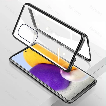360 Magnetic Flip case Pentru Samsung Galaxy A72 5G 72 4G 72A SamsungA72 GalaxyA72 față-Verso de Sticla Huse de Telefon Coque