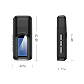 Bluetooth USB 5.0 Dongle-Receptor Audio Transmițător cu Display LCD Mini Jack de 3,5 mm AUX USB Wireless Adapter pentru TV, PC-uri Auto