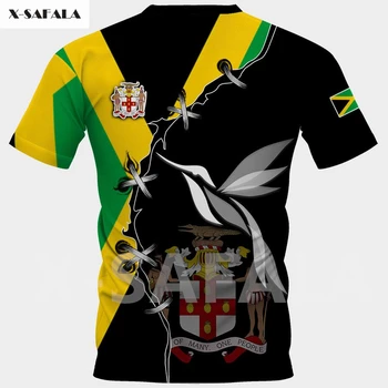 Jamaica Animal statele UNITE ale americii Craniu Țară Emblema Steag Hartă 3D Moda Toate 1 Tipărite Peste Gât T Cămașă Bărbați Femei Harajuku Casual Tee