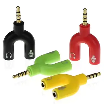 1 BUC Dual 3.5 MM Tip U Adaptor de Mufă pentru Căști Cabluri Audio Splitter Microfon 2 in 1 Rotativ Conector Jack Adaptor Priza