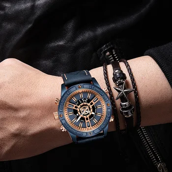 Cuarț Ceas rezistent la apa Barbati Brand de Top Brățară Moda de Design de Viteze Rece Bărbați Stil Masculin Ceas SL-6016 Aur Ceasuri Mens Digital