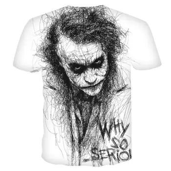 2020 nouă bărbați tricou Schiță clovnul 3D Printed T Camasa Barbati Fata Joker Casual, O-gat sex Masculin tricou Clovn cu Mânecă Scurtă glumă topuri