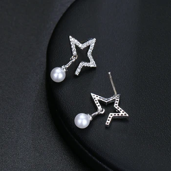 EMMAYA Trendy Stil Pearl AAA Zircon Geometrică Neregulată Cercei Stud Pentru Femei Bijuterii de Cristal Petrecere de Nunta Cadouri