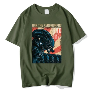 Alăturați-vă Xenomorphi de Imprimare pentru Bărbați T-Shirt Creator de Vara Tricouri Strada Mare Dimensiune Maneca Scurta Retro Supradimensionat Barbati Tricouri