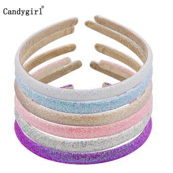 Candygirl 6pcs Fete Sclipici Strălucitor Hairband Moale Anti-Alunecare pentru Femei din Piele Benzi Solide Sclipitoare DIY Cerc Păr Accesorii